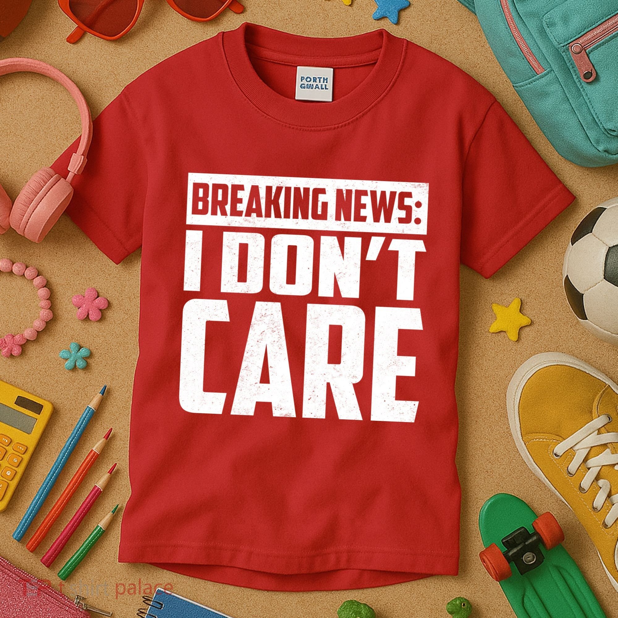 Funny Breaking News I Don't Care Kids T-Shirt