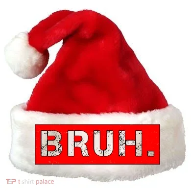 Funny Bruh Meme Santa Hat