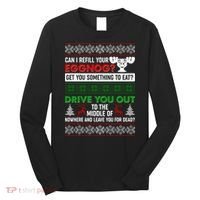 Funny Can I Refill Your Eggnog? Ugly Christmas Sweater Long Sleeve Shirt thumb 0