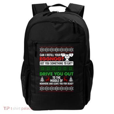 Funny Can I Refill Your Eggnog? Ugly Christmas Sweater Backpack