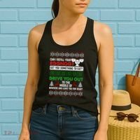 Funny Can I Refill Your Eggnog? Ugly Christmas Sweater Women's Tank Top thumb 2