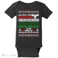 Funny Can I Refill Your Eggnog? Ugly Christmas Sweater Baby Bodysuit thumb 0