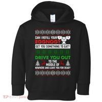Funny Can I Refill Your Eggnog? Ugly Christmas Sweater Toddler Hoodie thumb 0
