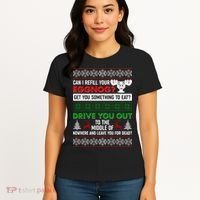 Funny Can I Refill Your Eggnog? Ugly Christmas Sweater Women's T-Shirt thumb 4