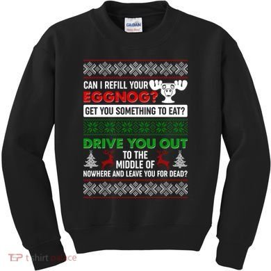 Funny Can I Refill Your Eggnog? Ugly Christmas Sweater Kids Sweatshirt