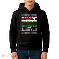 Funny Can I Refill Your Eggnog? Ugly Christmas Sweater Kids Hoodie thumb 4