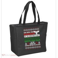Funny Can I Refill Your Eggnog? Ugly Christmas Sweater Tote Bag thumb 2