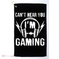 Funny Can't Hear You I'm Gaming Golf Towel thumb 0