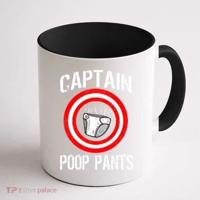 Funny Captain Poop Pants Coffee Mug back