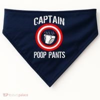 Funny Captain Poop Pants USA-Made Doggie Bandana thumb 0