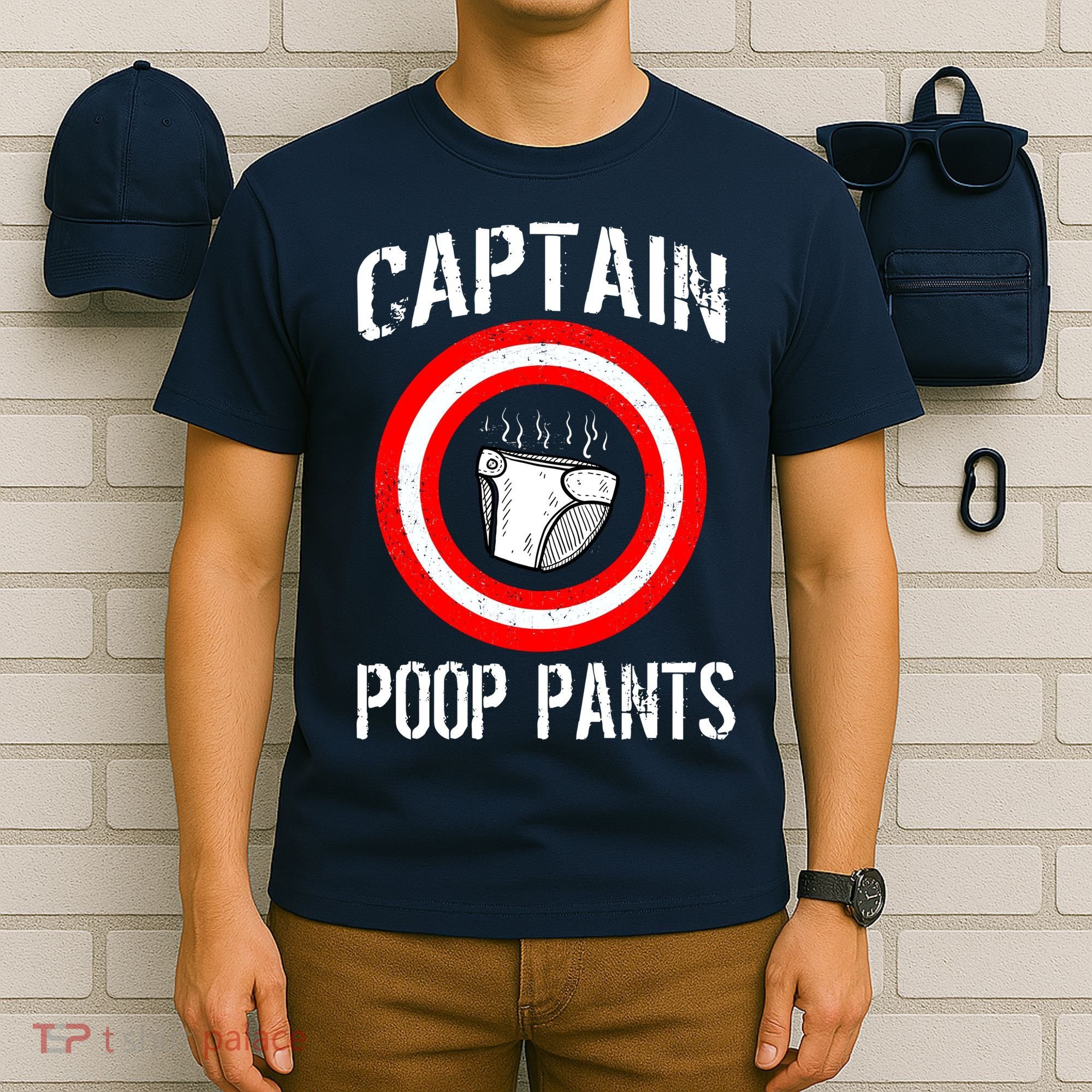 Funny Captain Poop Pants T-Shirt
