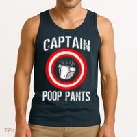 Funny Captain Poop Pants Tank Top thumb 3