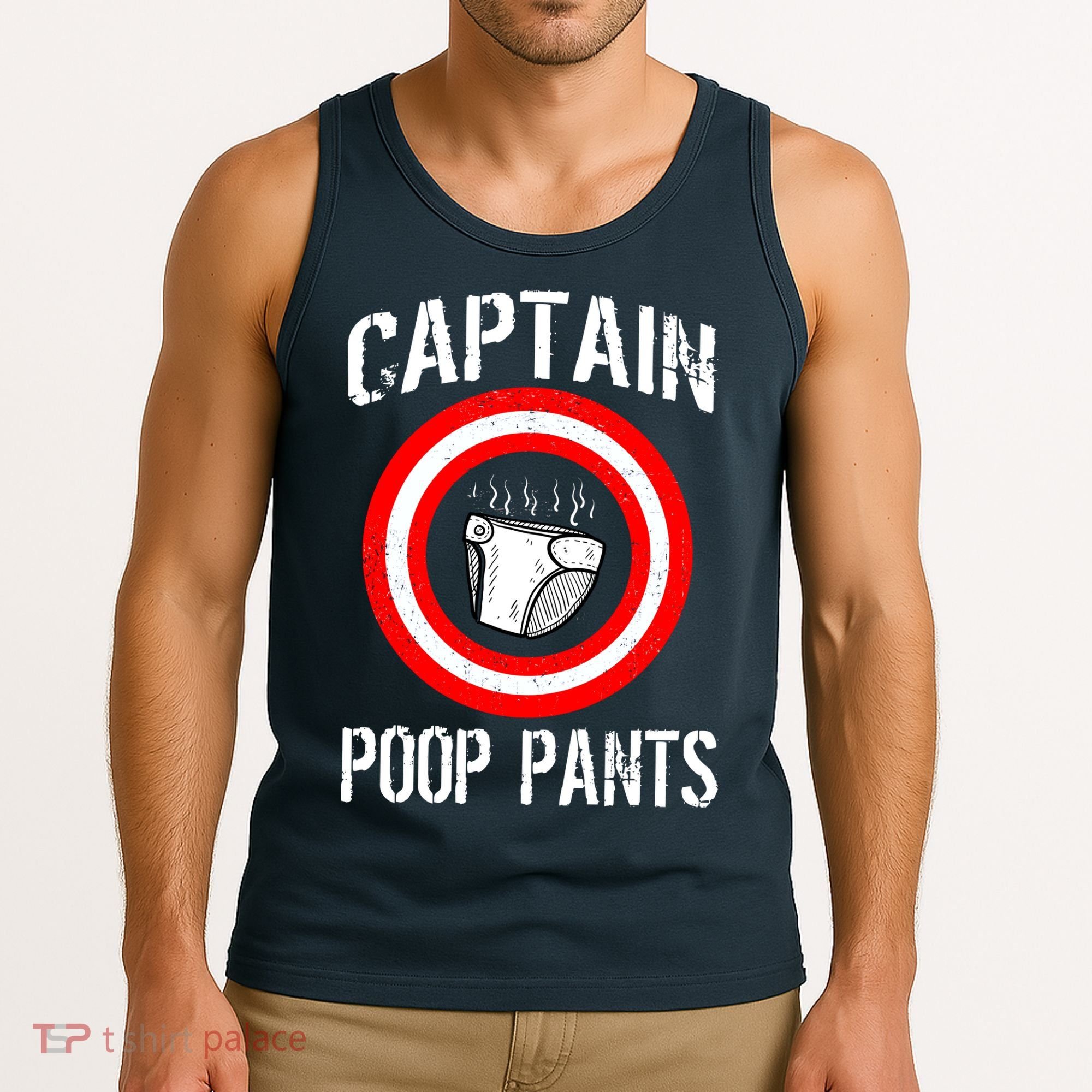 Funny Captain Poop Pants Tank Top