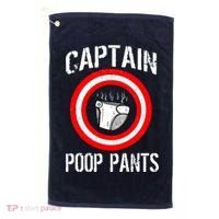 Funny Captain Poop Pants Golf Towel thumb 0