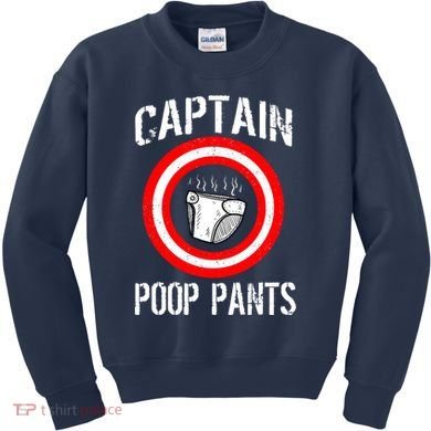 Funny Captain Poop Pants Kids Sweatshirt