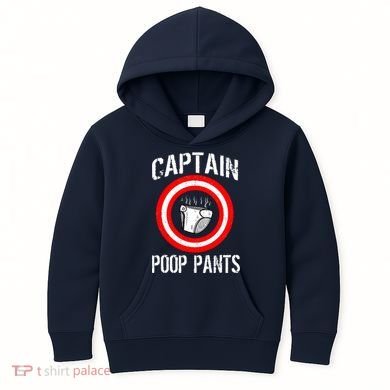 Funny Captain Poop Pants Kids Hoodie