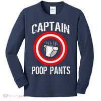 Funny Captain Poop Pants Kids Long Sleeve Shirt thumb 0