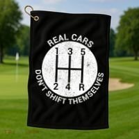 Funny Car Stick Shift Golf Towel thumb 1