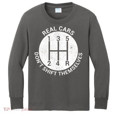 Funny Car Stick Shift Kids Long Sleeve Shirt
