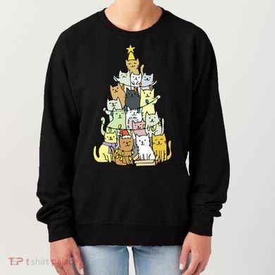 Funny Cat Christmas Tree Women's Sweatshirt