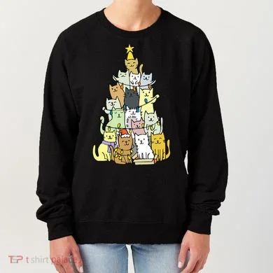 Funny Cat Christmas Tree Women's Sweatshirt