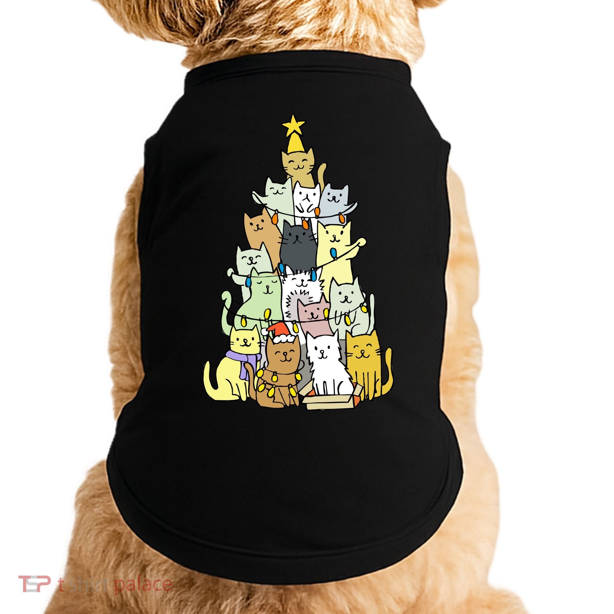 Funny Cat Christmas Tree Doggie Tank