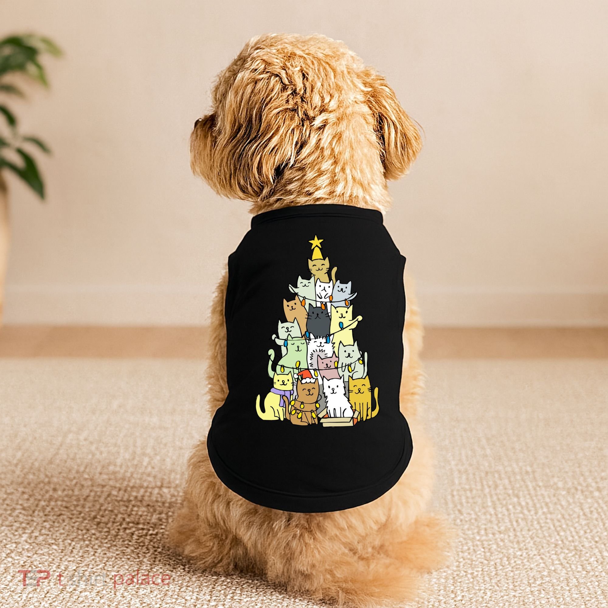 Funny Cat Christmas Tree Doggie Tank