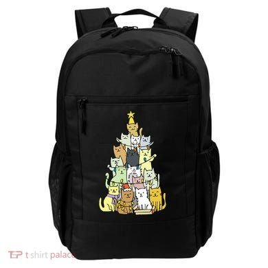 Funny Cat Christmas Tree Backpack
