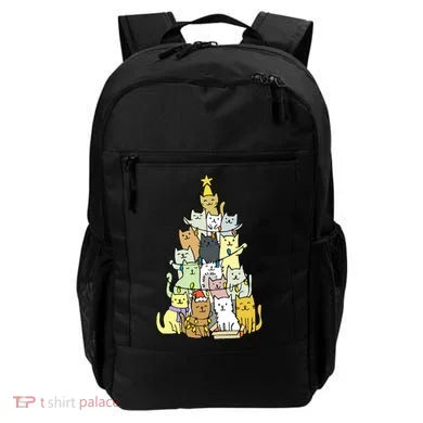 Funny Cat Christmas Tree Backpack