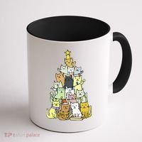 Funny Cat Christmas Tree Coffee Mug thumb 1