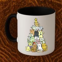 Funny Cat Christmas Tree Coffee Mug thumb 2