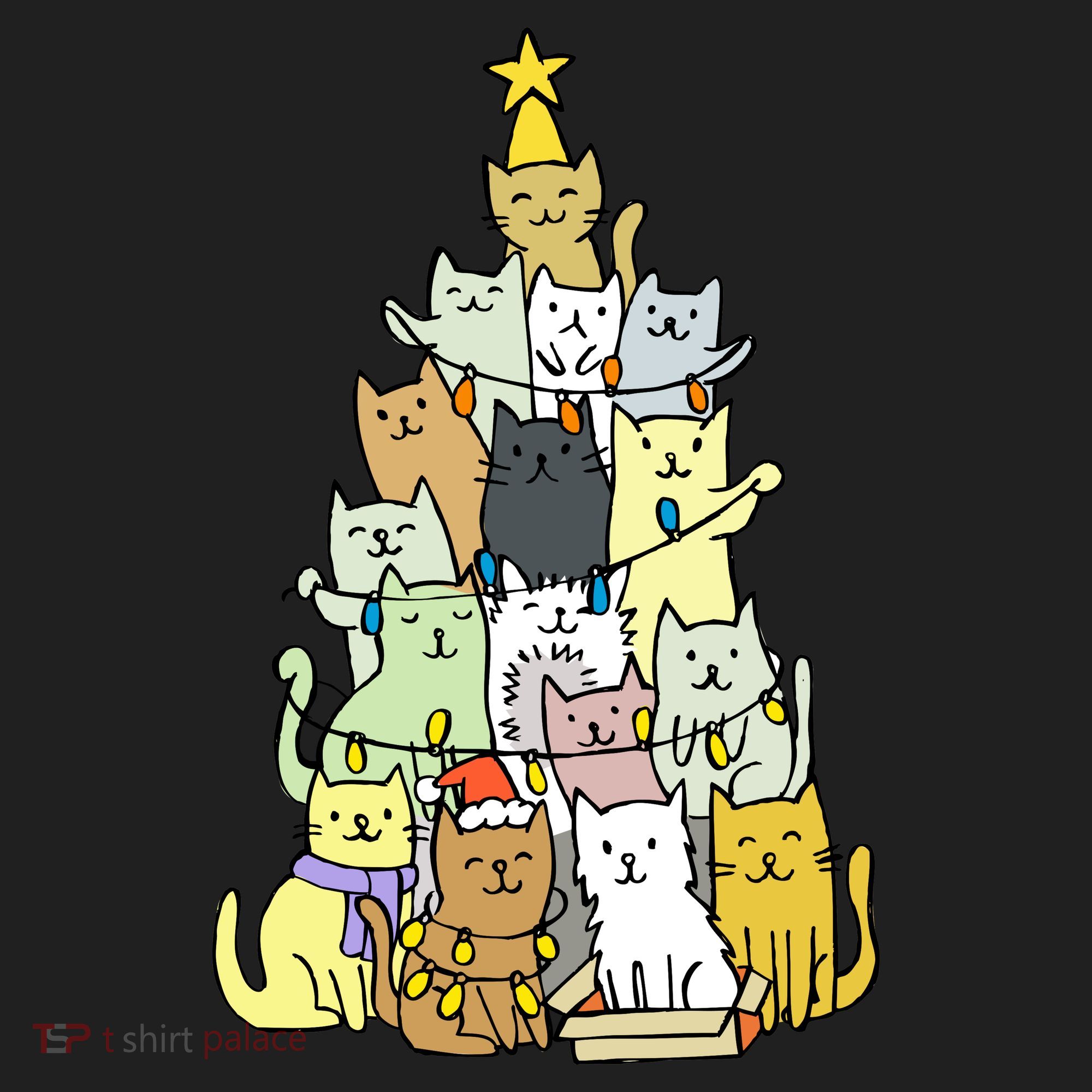 Funny Cat Christmas Tree Beanie