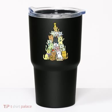 Funny Cat Christmas Tree Tumbler