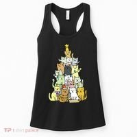 Funny Cat Christmas Tree Women's Tank Top thumb 0