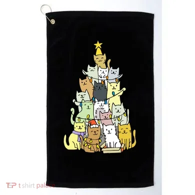 Funny Cat Christmas Tree Golf Towel