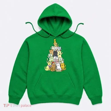 Funny Cat Christmas Tree Hoodie