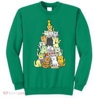 Funny Cat Christmas Tree Sweatshirt thumb 0