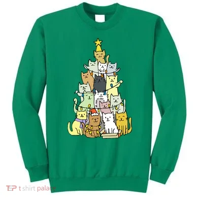 Funny Cat Christmas Tree Sweatshirt
