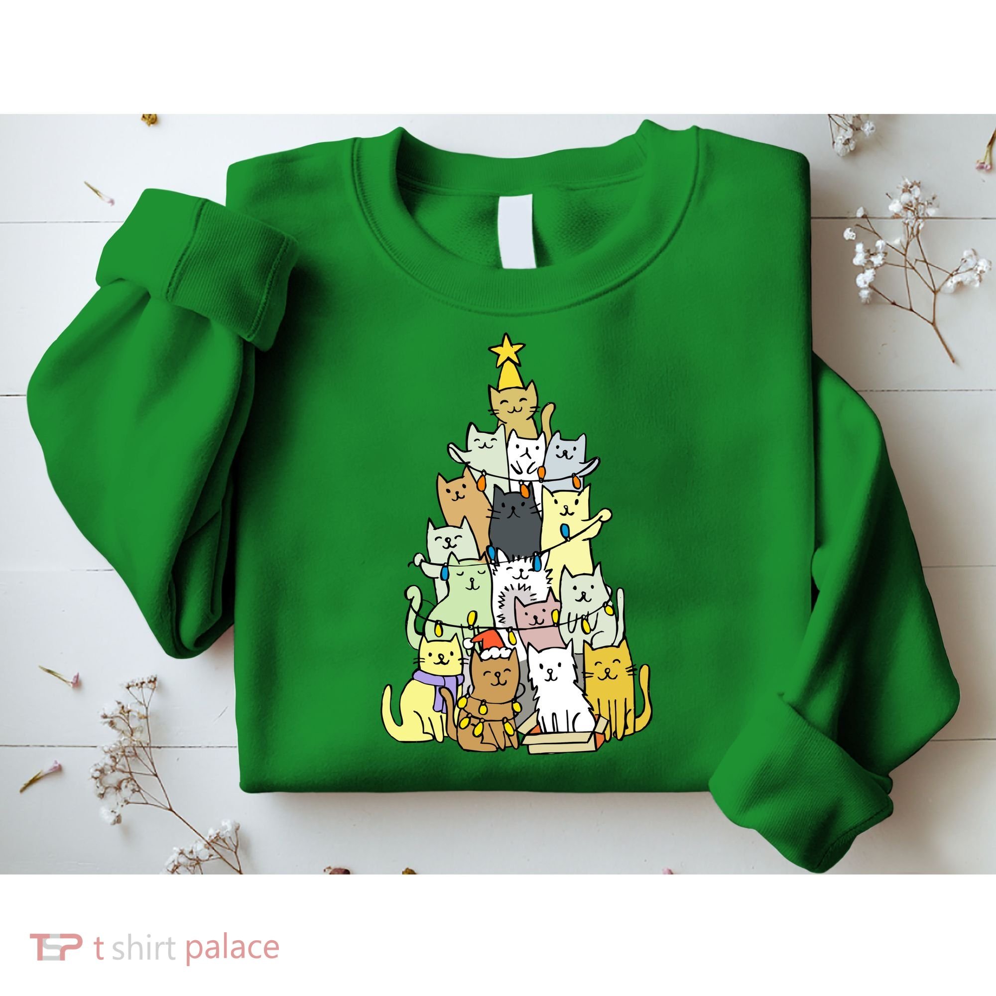 Funny Cat Christmas Tree Sweatshirt