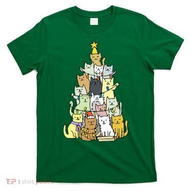 Funny Cat Christmas Tree T-Shirt