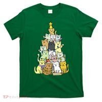 Funny Cat Christmas Tree T-Shirt thumb 0