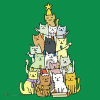 Funny Cat Christmas Tree Coaster thumb 2