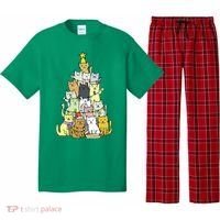 Funny Cat Christmas Tree Pajama Set thumb 0