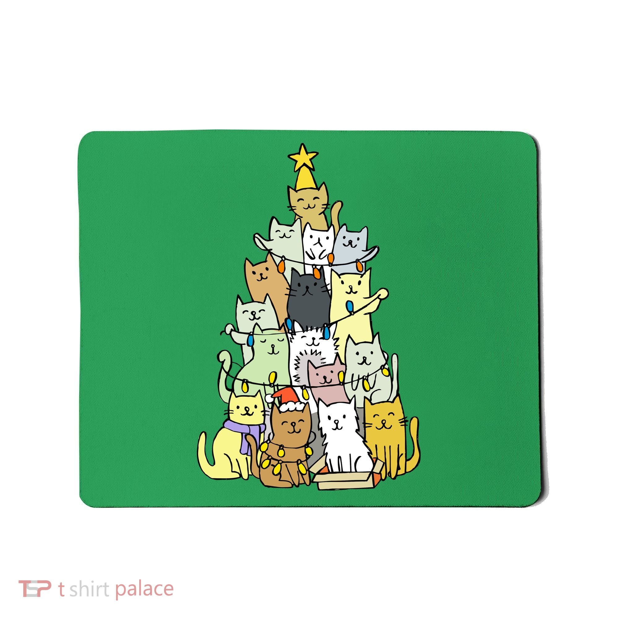 Funny Cat Christmas Tree Mousepad