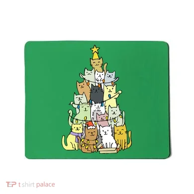 Funny Cat Christmas Tree Mousepad