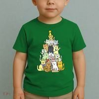 Funny Cat Christmas Tree Toddler T-Shirt thumb 2