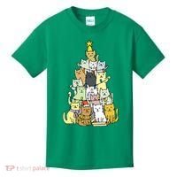 Funny Cat Christmas Tree Kids T-Shirt thumb 0