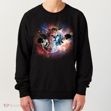 Funny Cat Floating In Space Women's Sweatshirt