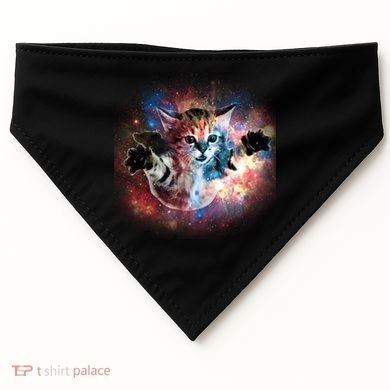Funny Cat Floating In Space USA-Made Doggie Bandana