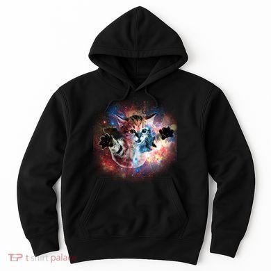 Funny Cat Floating In Space Hoodie
